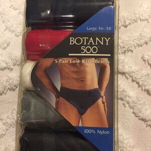 Vintage 100% NYLON Low Rise Briefs Silky Men's Size Large 5 Pack NEW USA NOS